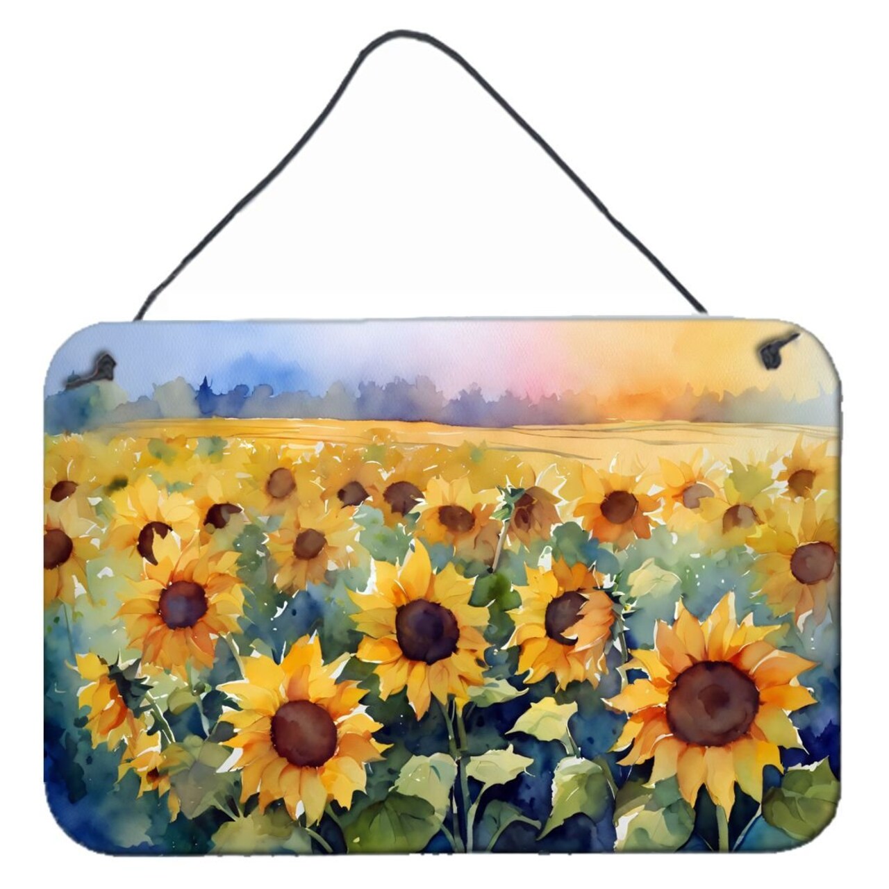 Edge Collections - 8" x 12" - Multicolor - Sunflowers Aluminum Metal Sign Wall or Door Hanging Print - 1 Piece